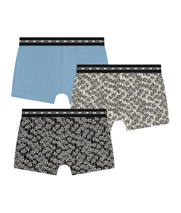 DIM Lot de 3 boxers enfant motif palmiers Dim Coton Stretch