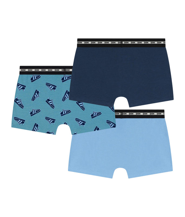DIM Lot de 3 boxers garçon coton stretch motifs Streetwear EcoDim Mode