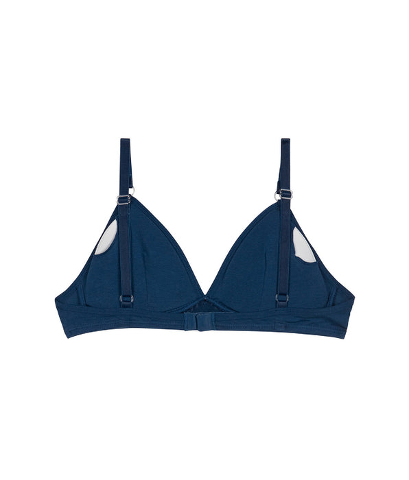 DIM Soutien-gorge triangle sans armature en coton bio Bleu Marin Skin Care