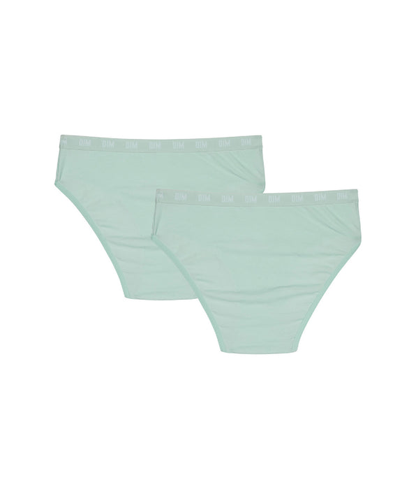 DIM Lot de 2 culottes filles en coton bio Bleu Pastel Dim Skin Care