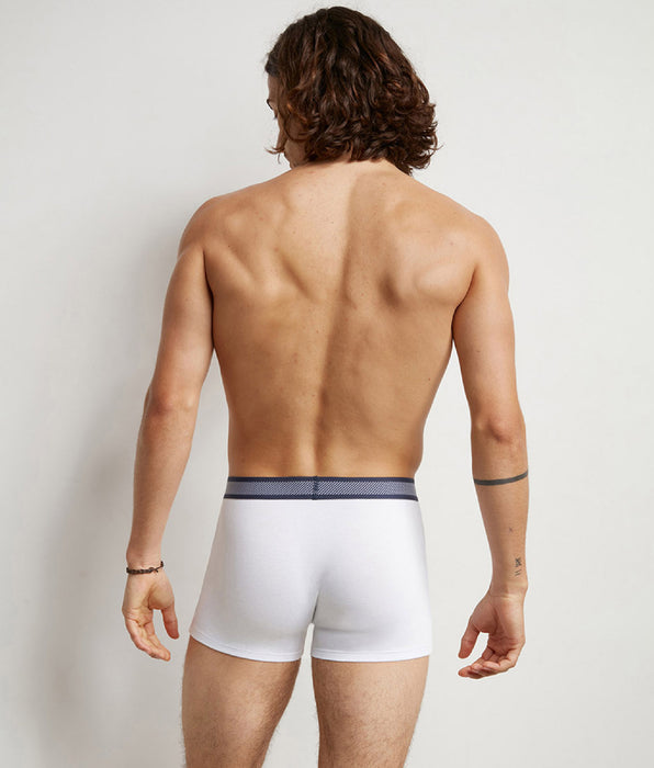 DIM Boxer homme en coton modal à ceinture rayée Blanc Dim Smart