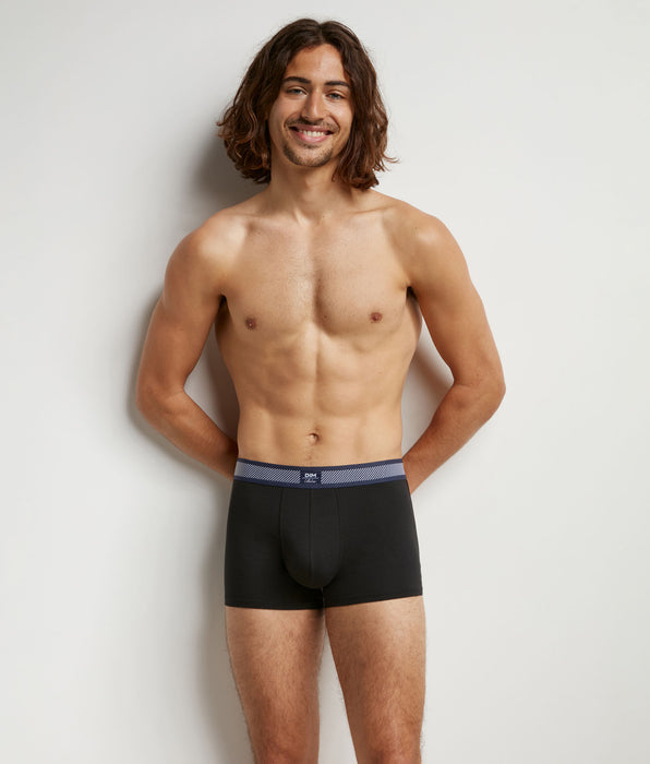 DIM Boxer homme en coton modal à ceinture rayée Noir Dim Smart