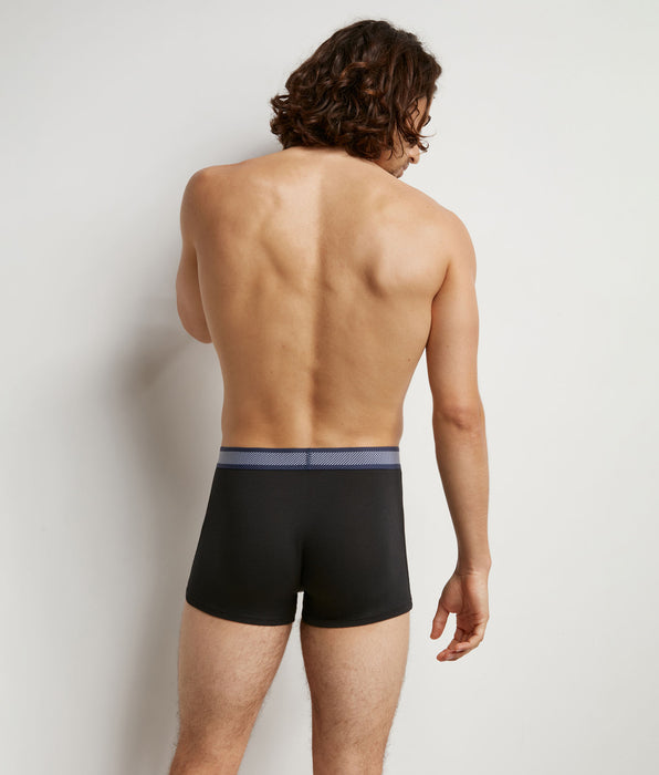 DIM Boxer homme en coton modal à ceinture rayée Noir Dim Smart