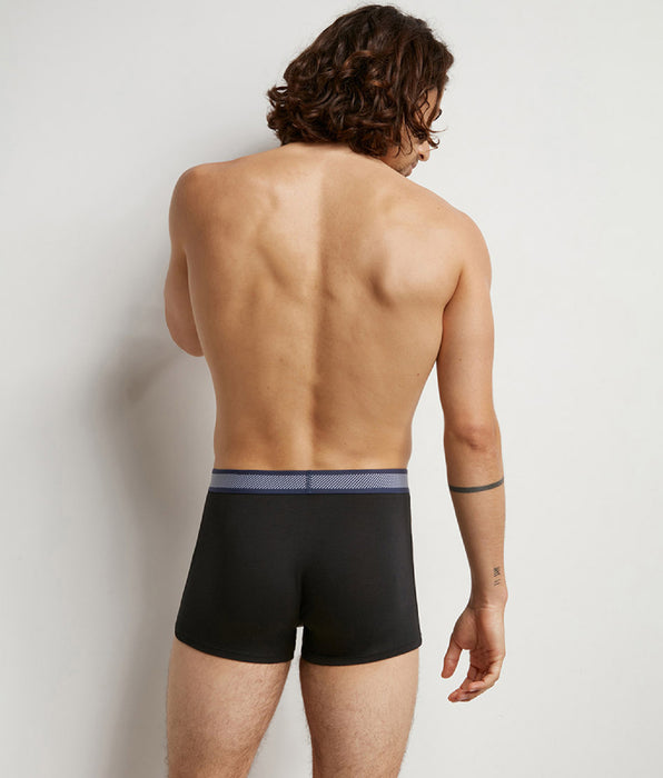 DIM Boxer homme en coton modal à ceinture rayée Noir Dim Smart