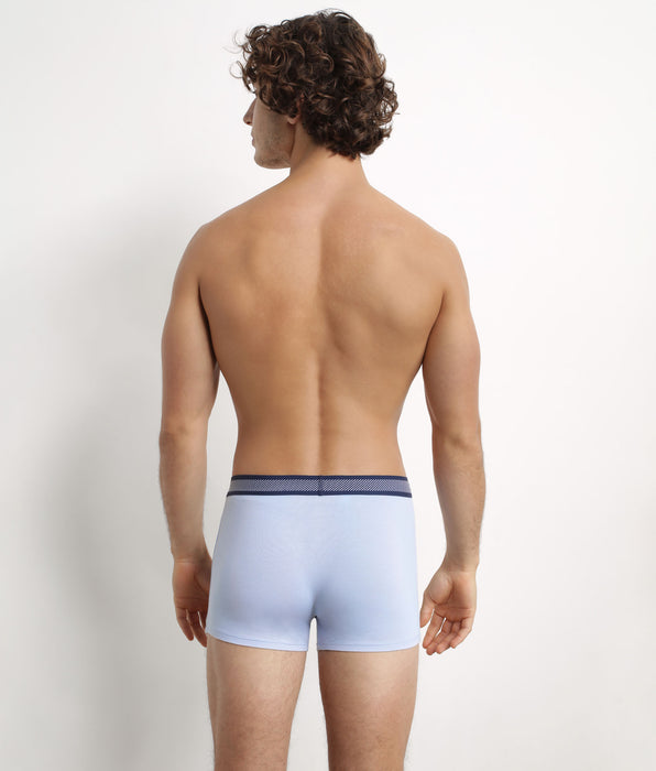 DIM Boxer homme en coton modal à ceinture rayée Bleu Artic Dim Smart