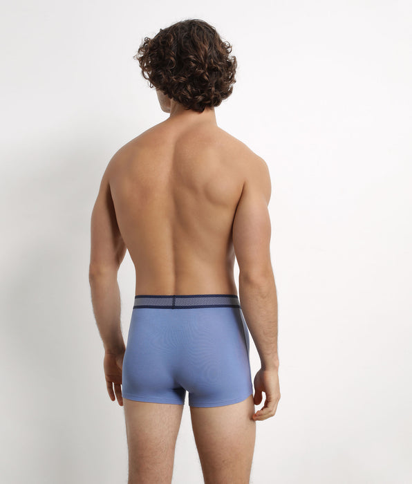 DIM Boxer homme en coton modal à ceinture rayée Bleu Maya Dim Smart