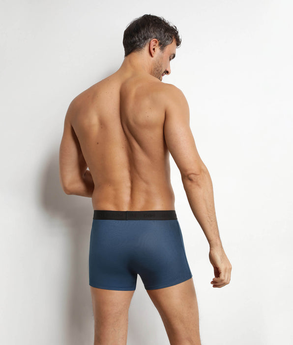 DIM Boxer homme en coton modal piqué Bleu Fjord Dim Smart