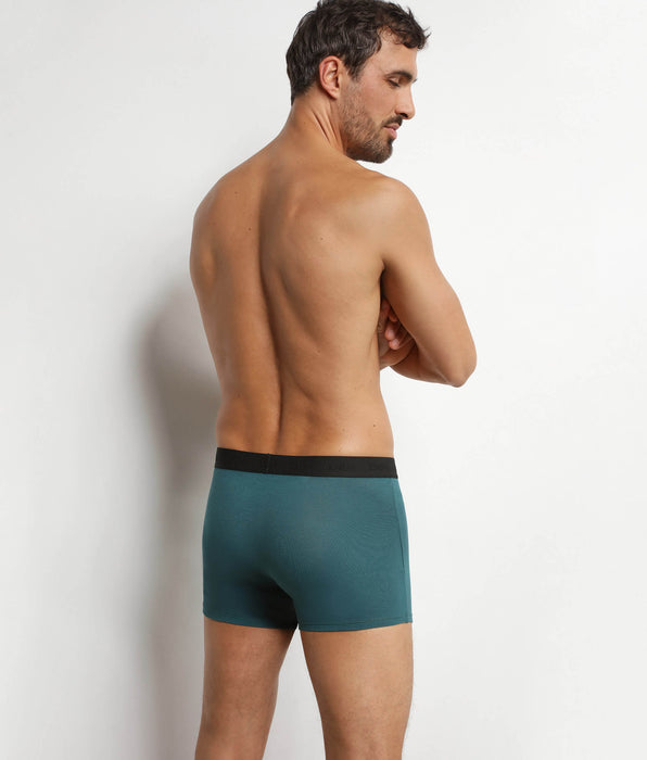 DIM Boxer homme en coton modal piqué Bleu Méditerranée Dim Smart