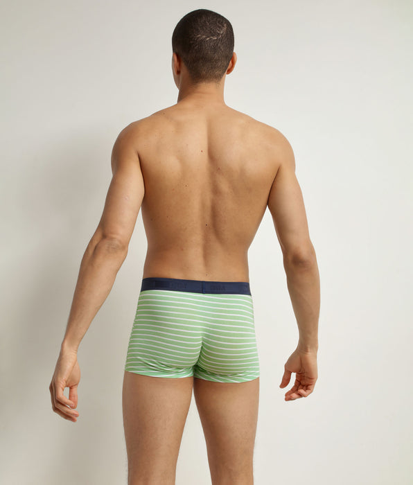 DIM Boxer homme en coton stretch Vert à rayures Dim Fancy