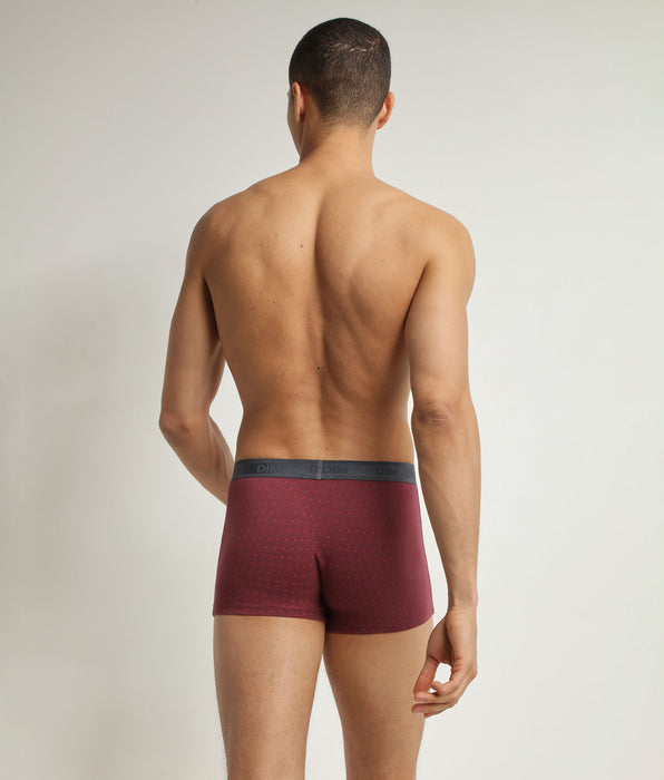 DIM Boxer homme en coton stretch Rubis à pois Dim Fancy