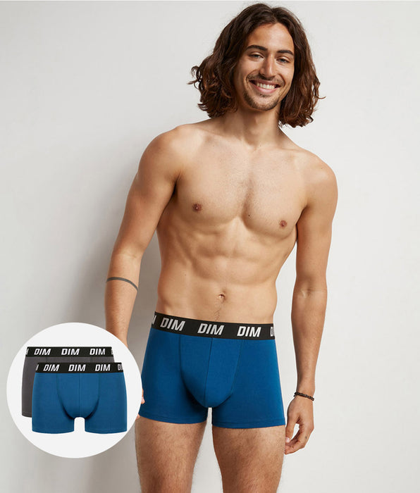 DIM Lot de 2 boxers homme à thermorégulation active Bleu Parme Regul Activ
