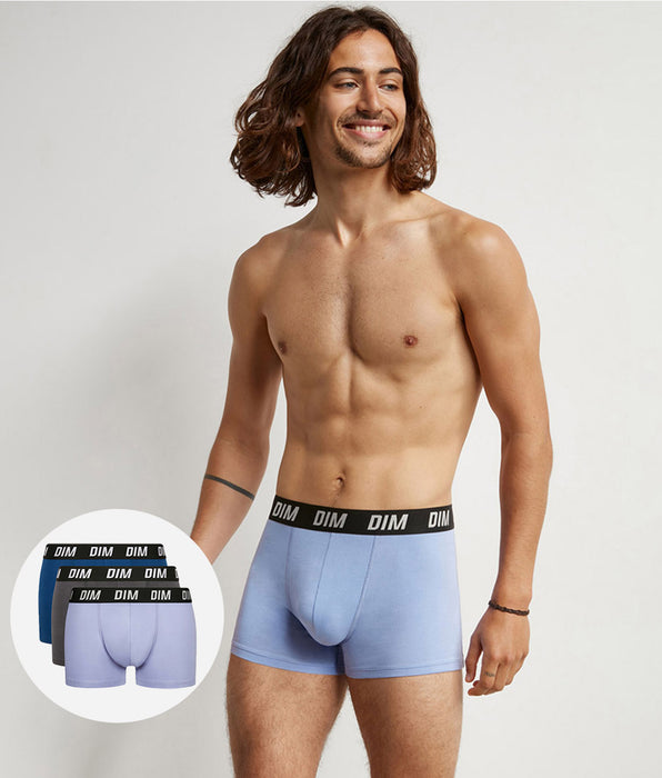 DIM Lot de 3 boxers homme à thermorégulation active Bleu Parme Regul Activ