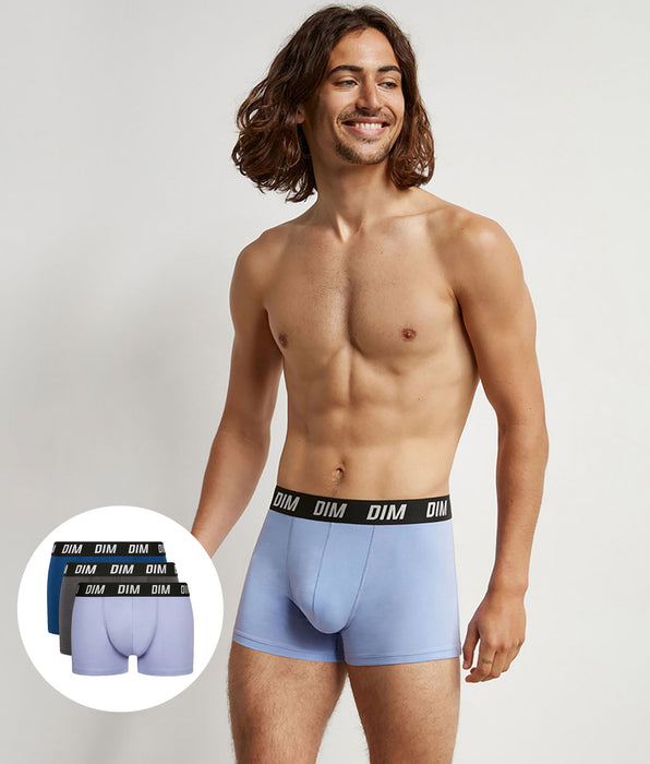 DIM Lot de 3 boxers homme à thermorégulation active Bleu Parme Regul Activ