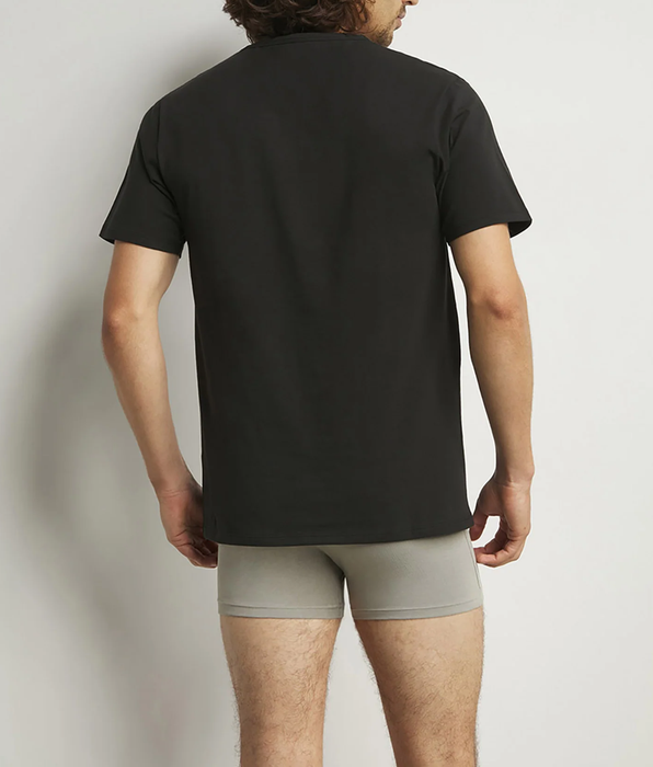 DIM Lot de 2 Tshirts homme thermorégulateur en coton noir col V Regul Activ