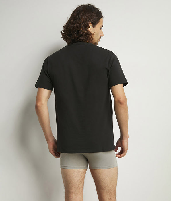 DIM Lot de 2 Tshirts homme thermorégulateur en coton noir col V Regul Activ