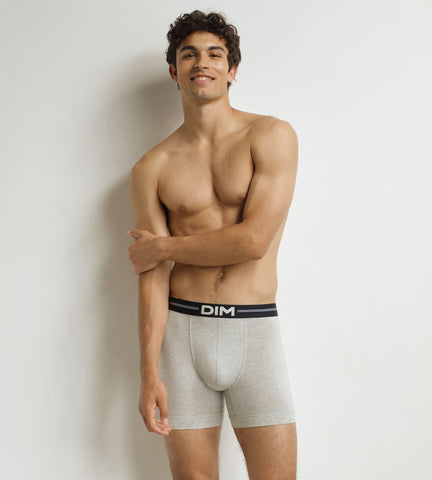 DIM Boxer long homme Gris Chiné Dim Icons
