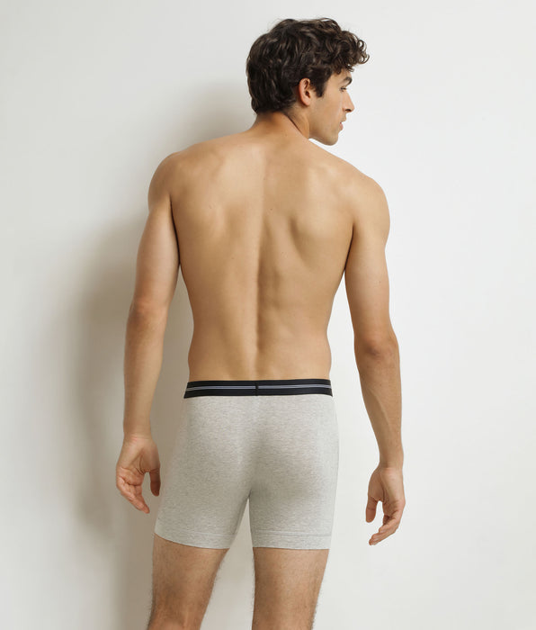 DIM Boxer long homme Gris Chiné Dim Icons
