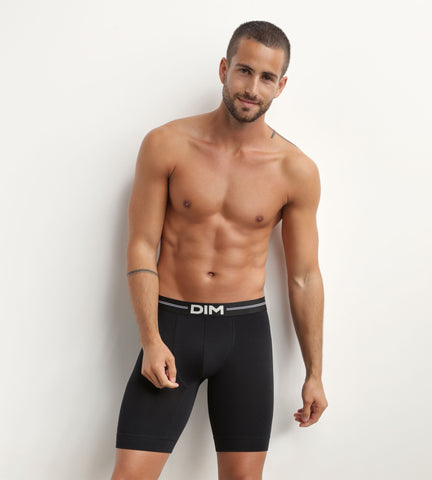 DIM  Boxer long homme en coton modal Noir Dim Icons Essentiel