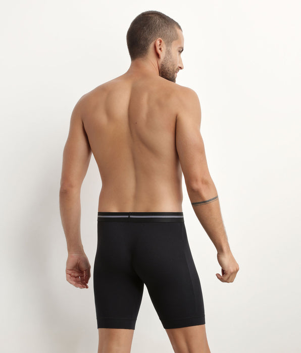 DIM Boxer long homme en coton modal Noir Dim Icons Essentiel