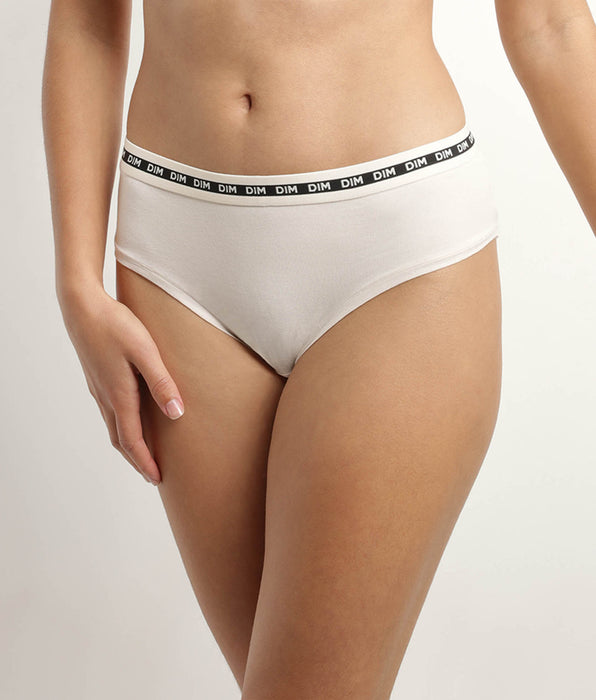 DIM Shorty femme coton modal Beige ceinture contrastée Dim Icons Essentiel
