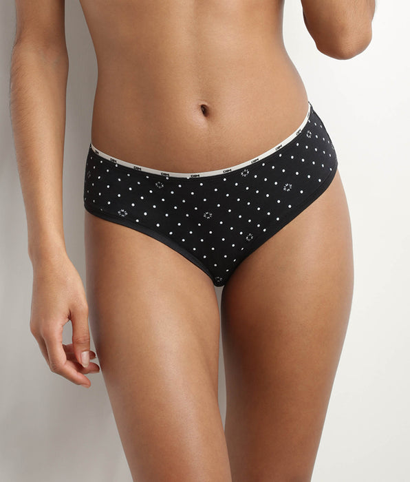 DIM Slip femme en coton modal Noir à motif logo Dim Icons Essentiel