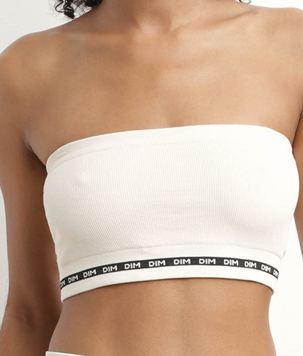 DIM Soutien-gorge bandeau en modal polyamide Beige sans armature Dim Icons Seamless