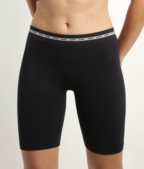 DIM Cycliste femme en modal polyamide côtelée Noir Dim Icons Seamless