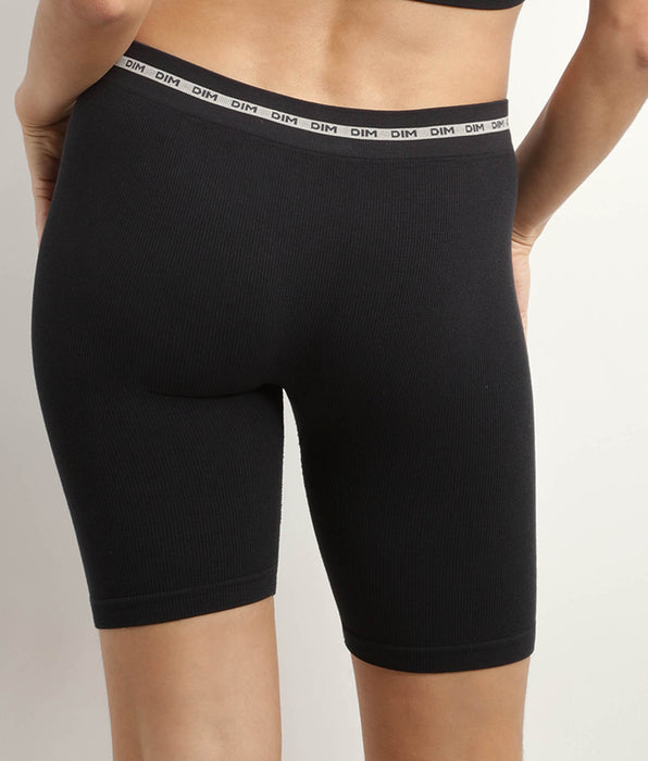 DIM Cycliste femme en modal polyamide côtelée Noir Dim Icons Seamless