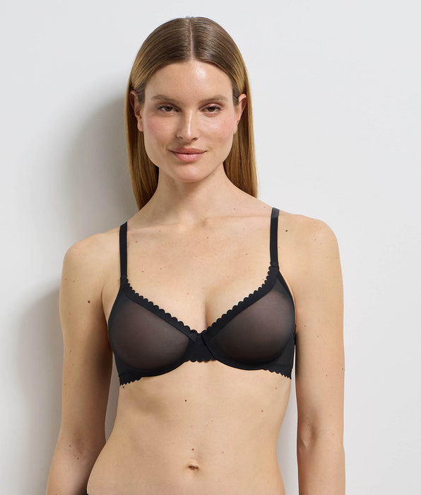 DIM Soutien-gorge corbeille en tulle Noir Dim Body Touch Cheeky
