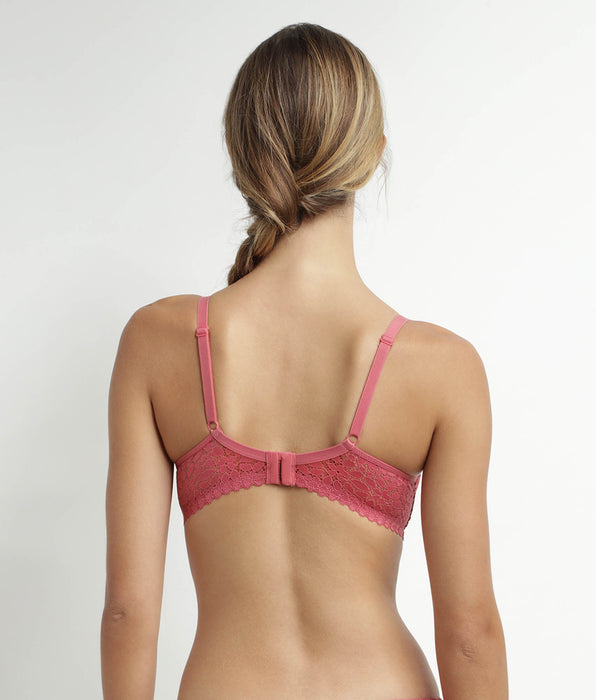 DIM Soutien-gorge emboitant à armatures en dentelle florale Rose Daily Dentelle