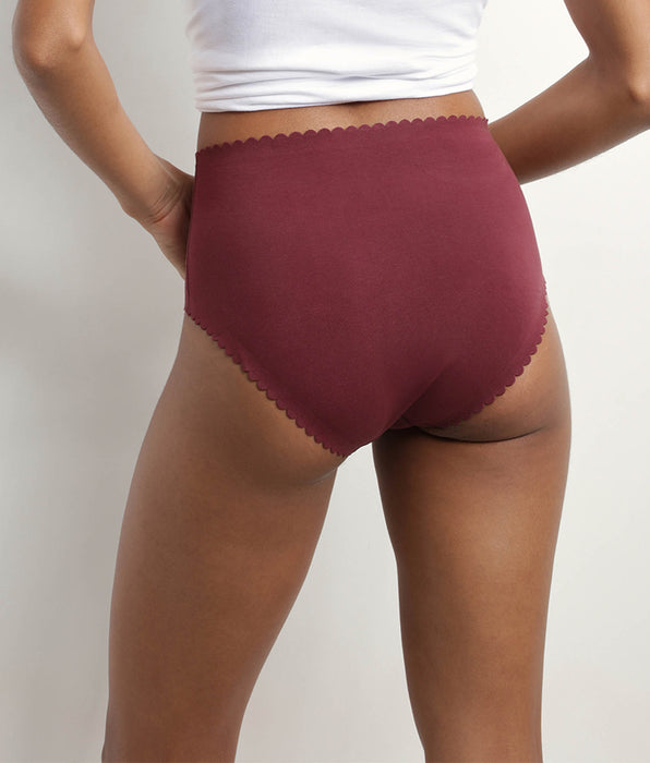 DIM Lot de 2 culottes hautes en coton stretch Rose Rubis Body Touch Easy