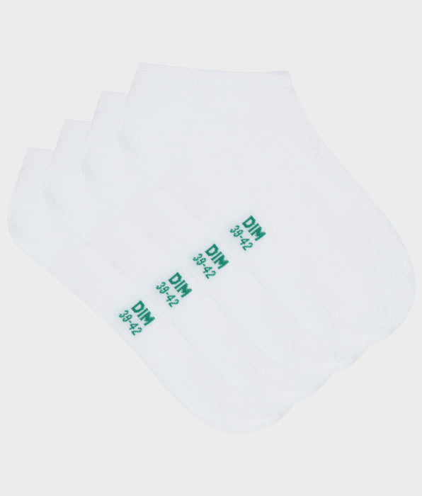 DIM Lot de 2 paires de socquettes homme en coton bio Blanc Dim Good