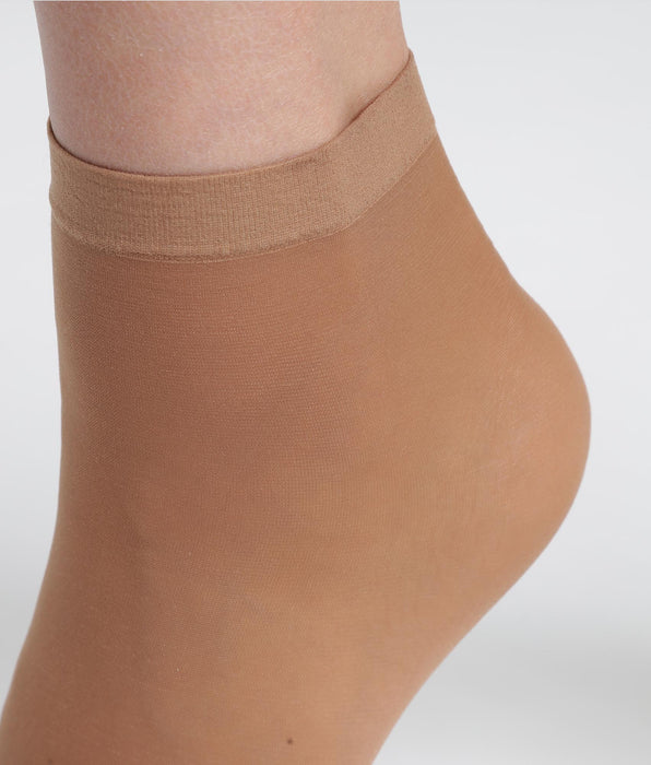 DIM Lot de 2 paires de socquettes semi-opaques recyclées Cannelle Dim Good