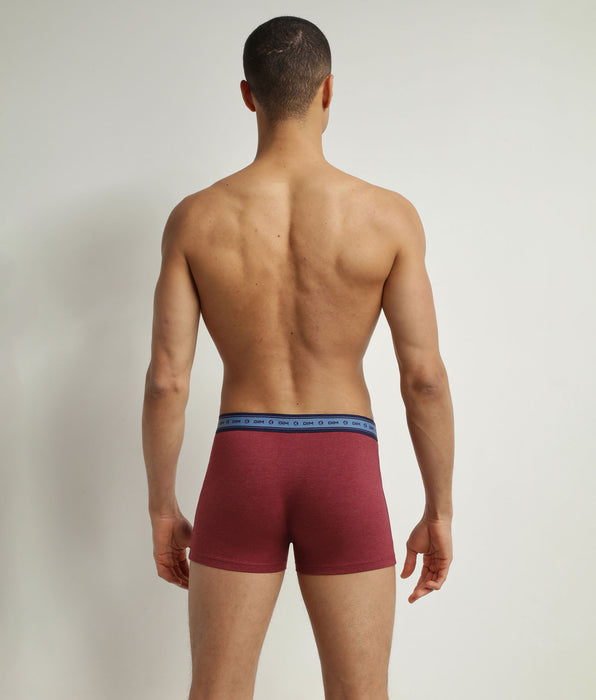 DIM Lot de 3 boxers homme en coton bio Bleu Rouge Denim Dim Good
