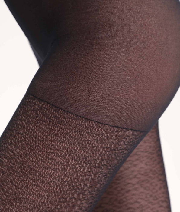 DIM Collant noir à motif léopard Dim Style