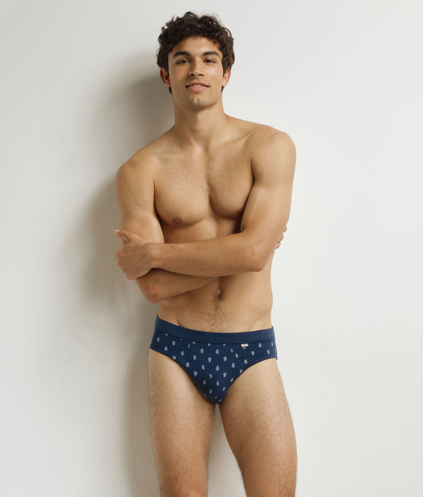 DIM Slip homme Noir à motif gouttes Classic Coton