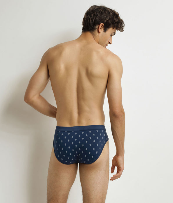 DIM Slip homme Noir à motif gouttes Classic Coton
