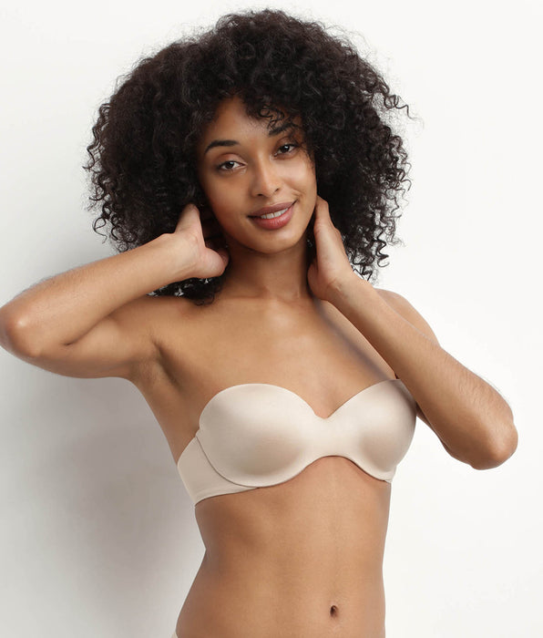 DIM Soutien-gorge bandeau à bretelles amovibles en microfibre nude Dim