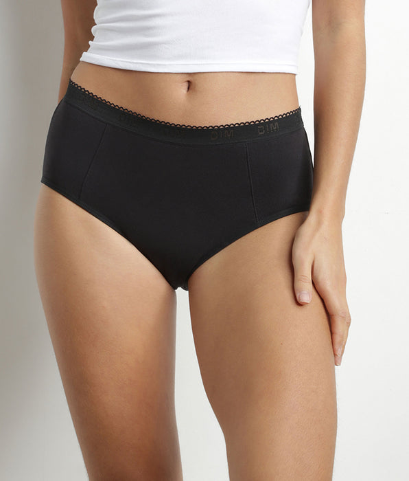 DIM Shorty de règles lavable coton bio Noir Flux très abondant Dim Protect