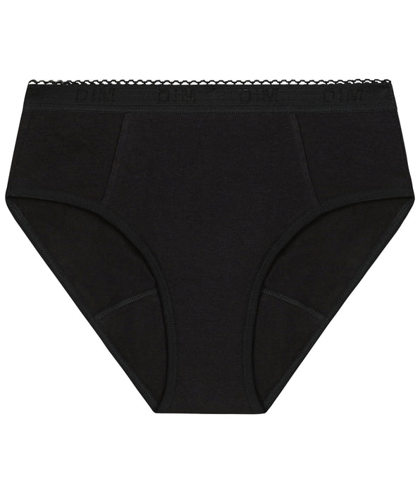 DIM Slip menstruel fille coton bio Noir Flux moyen Dim My Protect