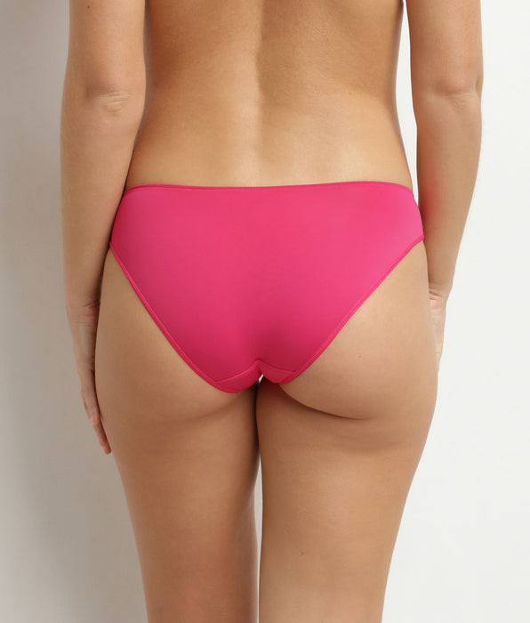 DIM Culotte en dentelle et résille florale Fuchsia Dim Féminine