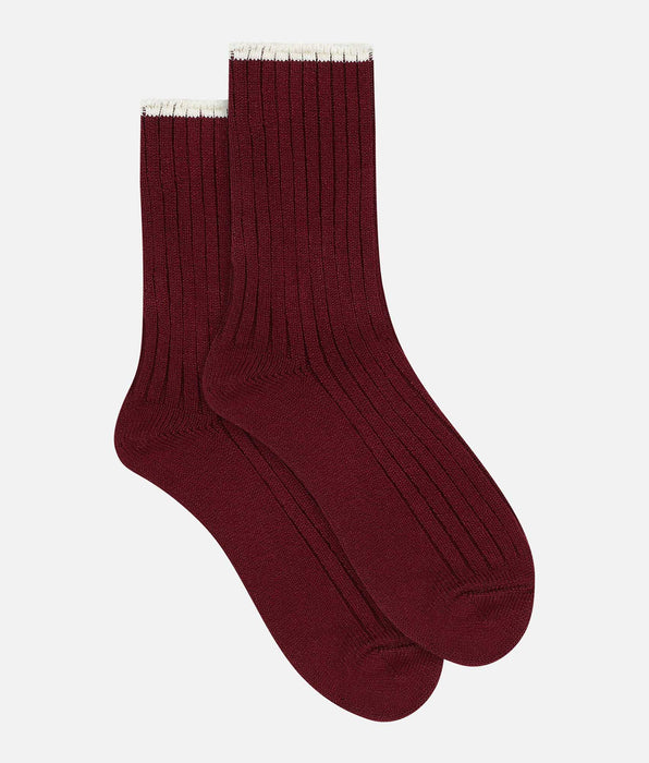 DIM Chaussettes femme Figue côtelées Bambou