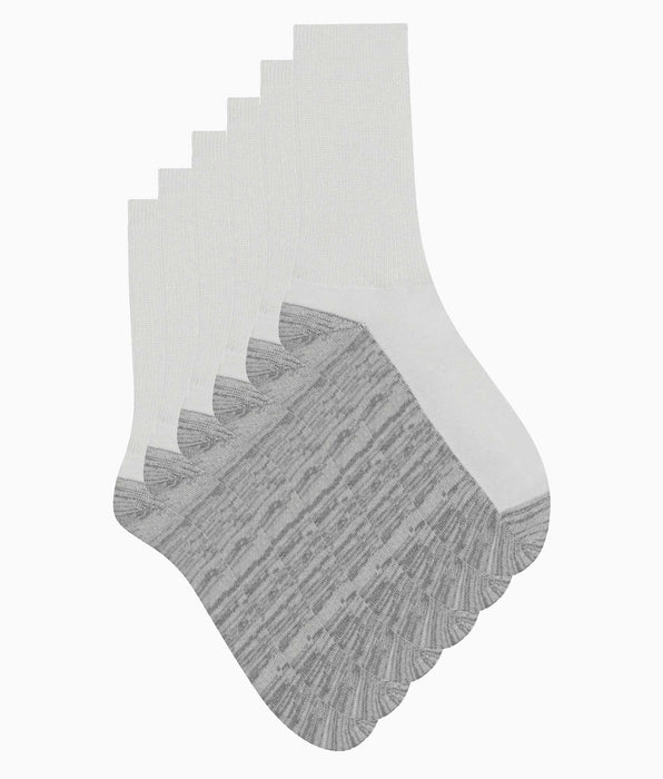 DIM Lot de 3 paires de chaussettes homme en coton Blanc Gris EcoDim Sport
