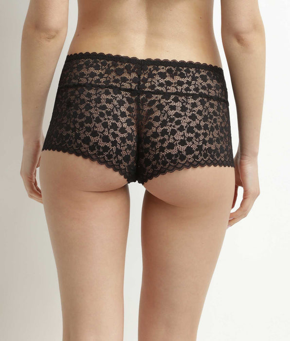 DIM Shorty pour femme en dentelle florale Noire Daisy Lace