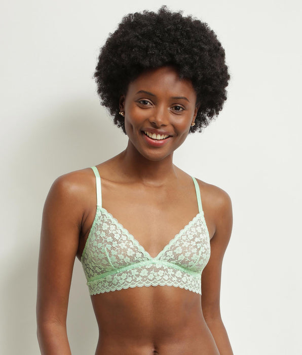 DIM Soutien-gorge triangle en dentelle florale Vert d’Eau Daisy Lace