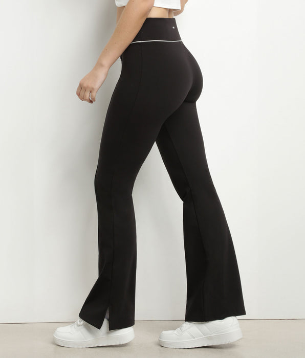 DIM Pantalon de sport évasé pour femme en jersey stretch Noir Dim Move