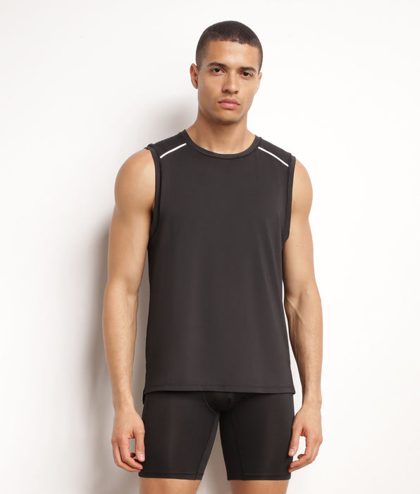 DIM Débardeur de sport homme en matière aérée Noire Dim Move