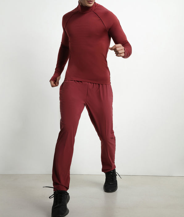 DIM Pantalon de sport chino pour homme en jersey stretch Bordeaux Dim Move