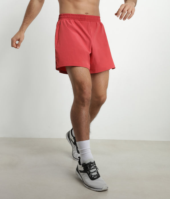 DIM Short de sport homme en matière aérée Rouge Dim Move