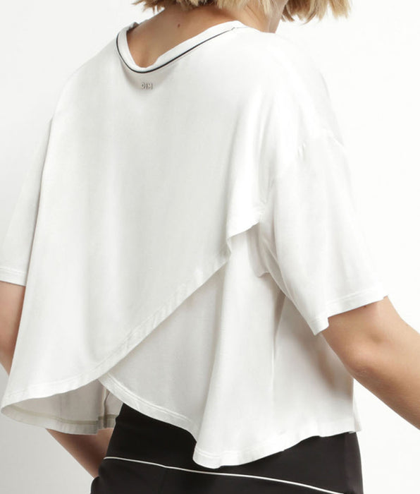 DIM T-shirt de sport femme avec dos ouvert en viscose Écrue Dim Move